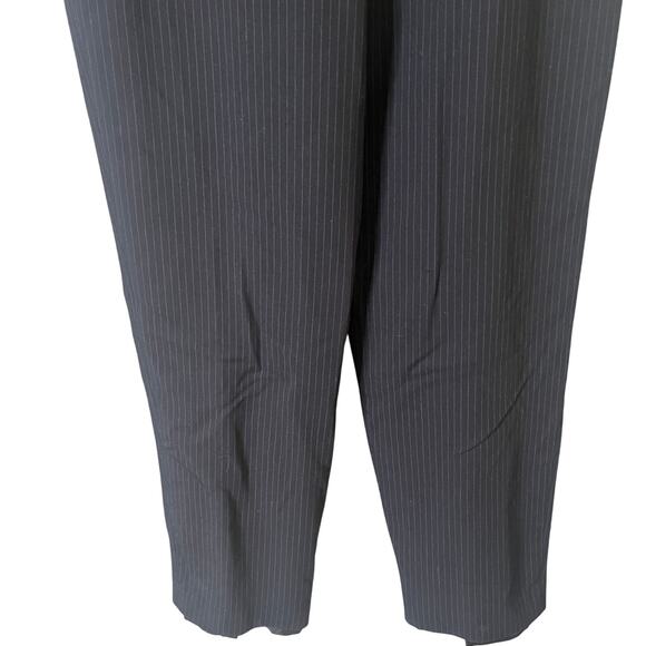 Larry Levine Women’s Dress Pants 10 Black Pinstripe Wool Blend Lined Career Work - Picture 5 of 9